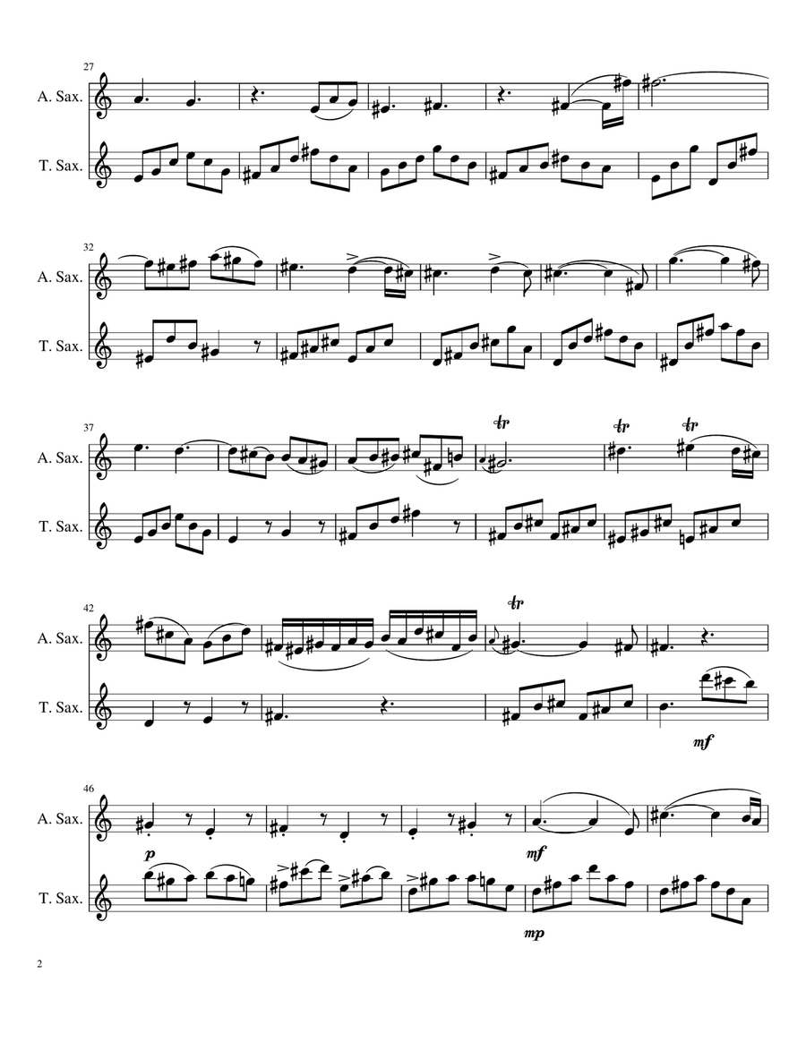 Violin Concerto No. 4 Tenor Saxophone scores gallery preview page 2