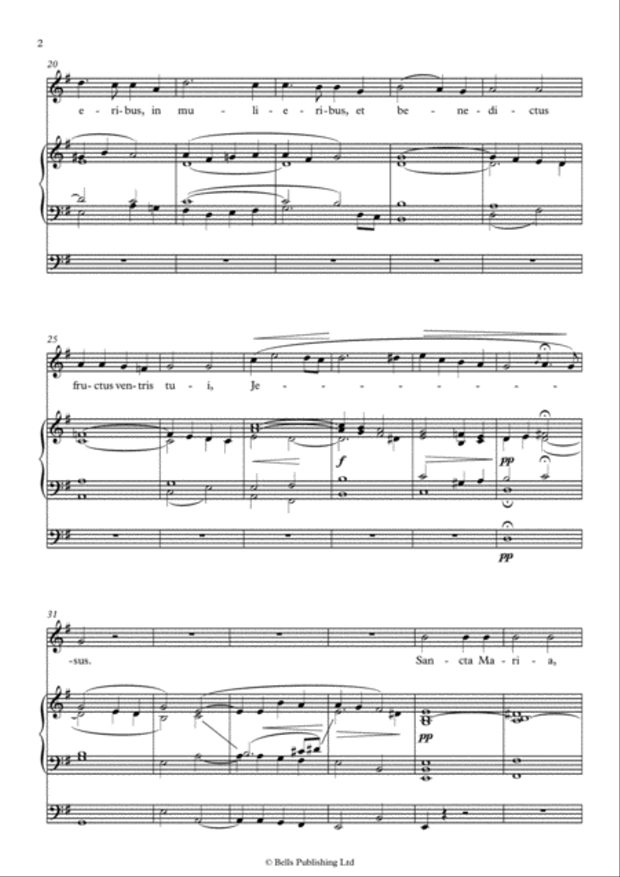 Ave Maria, Op. 19B No. 1 (Original key. G Major) Voice Solo scores gallery preview page 2