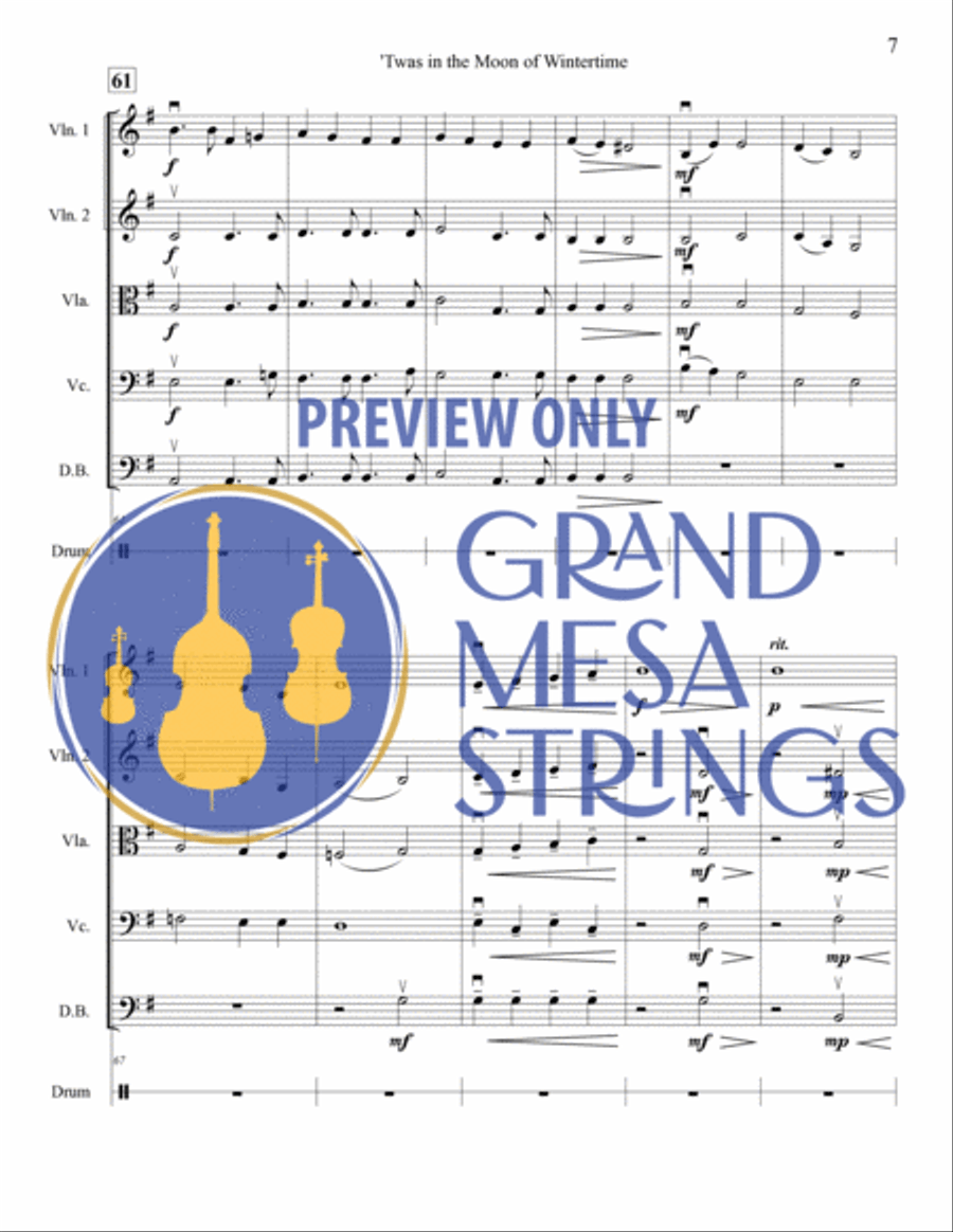 Twas in the Moon of Wintertime Twas in the Moon of Wintertime String Orchestra scores gallery preview page 8