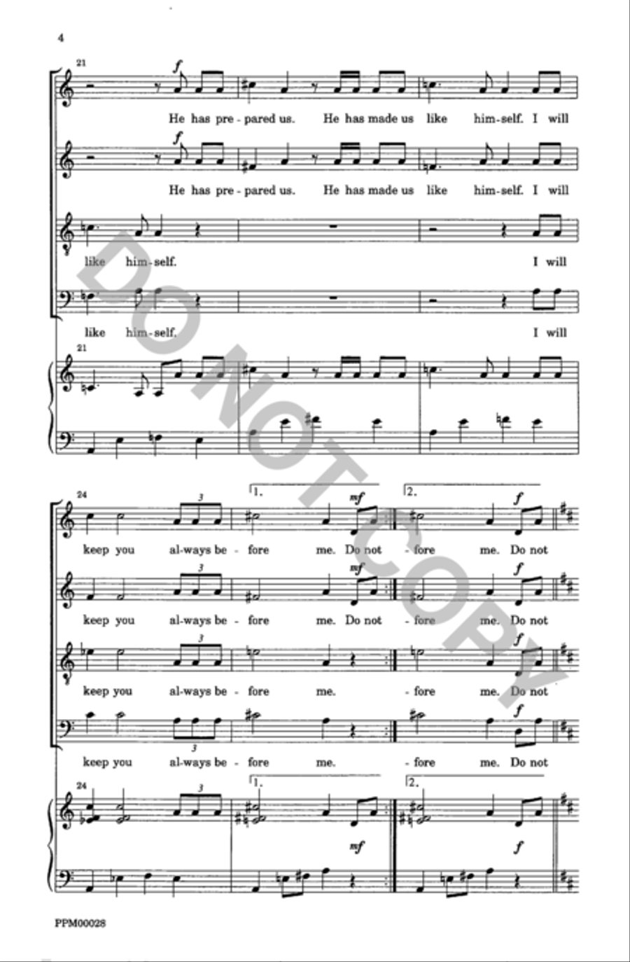 Do Not Weep and Do Not Grieve 4-Part scores gallery preview page 5