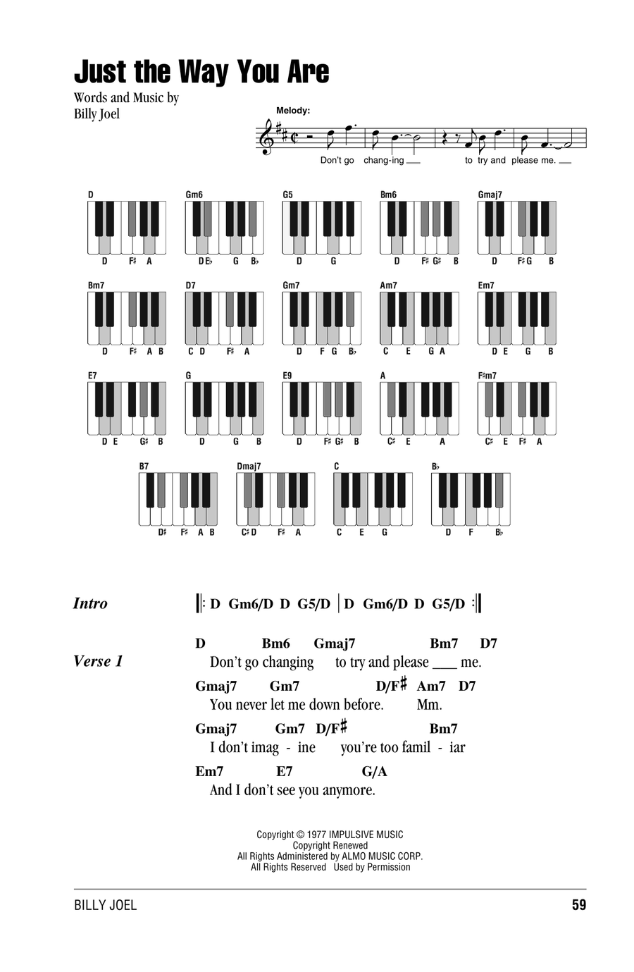 Just The Way You Are Piano scores gallery preview page 1