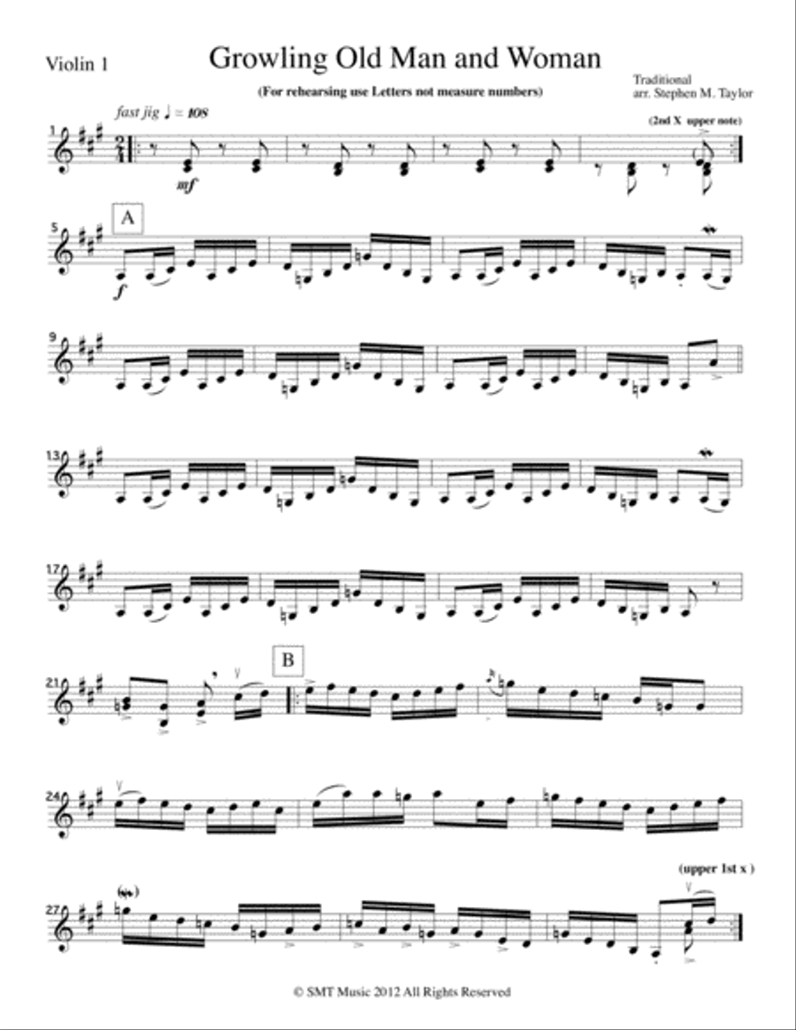 Growling Old Man (Bluegrass) String Quartet String Quartet scores gallery preview page 1
