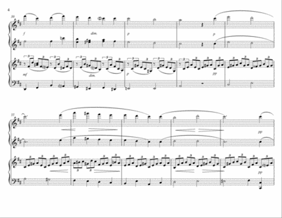 Fauré - Cantique de Jean Racine, for piano duet, four hands, one piano 1 Piano, 4-Hands scores gallery preview page 4
