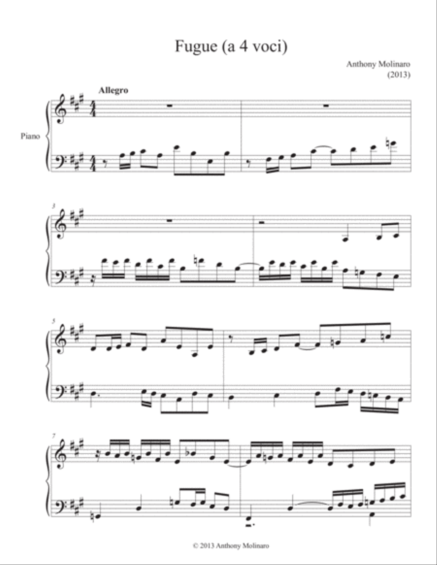 Fugue Piano Solo scores gallery preview page 2