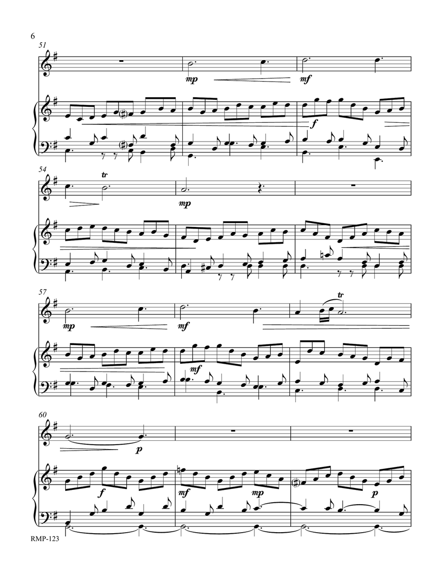 Bach - Jesu, Joy of Man's Desiring (flute with piano accompaniment) Flute Solo scores gallery preview page 6