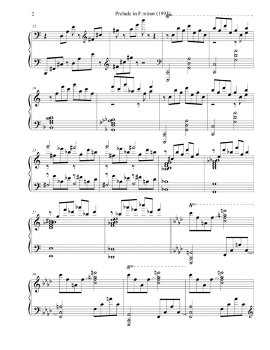 Prelude in F minor (1993) Piano Solo scores gallery preview page 2