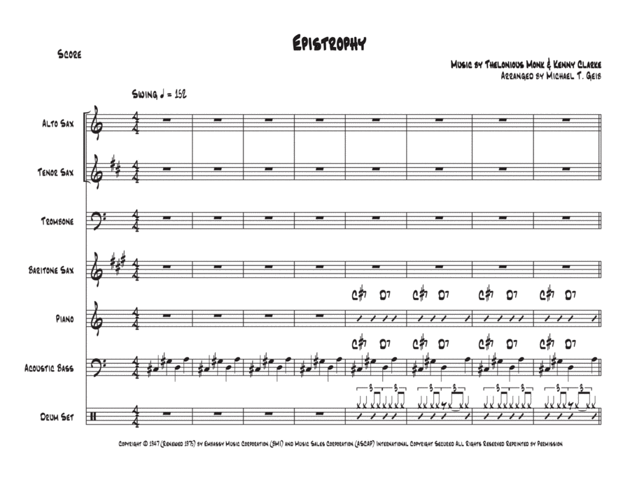 Epistrophy Jazz Ensemble scores gallery preview page 1