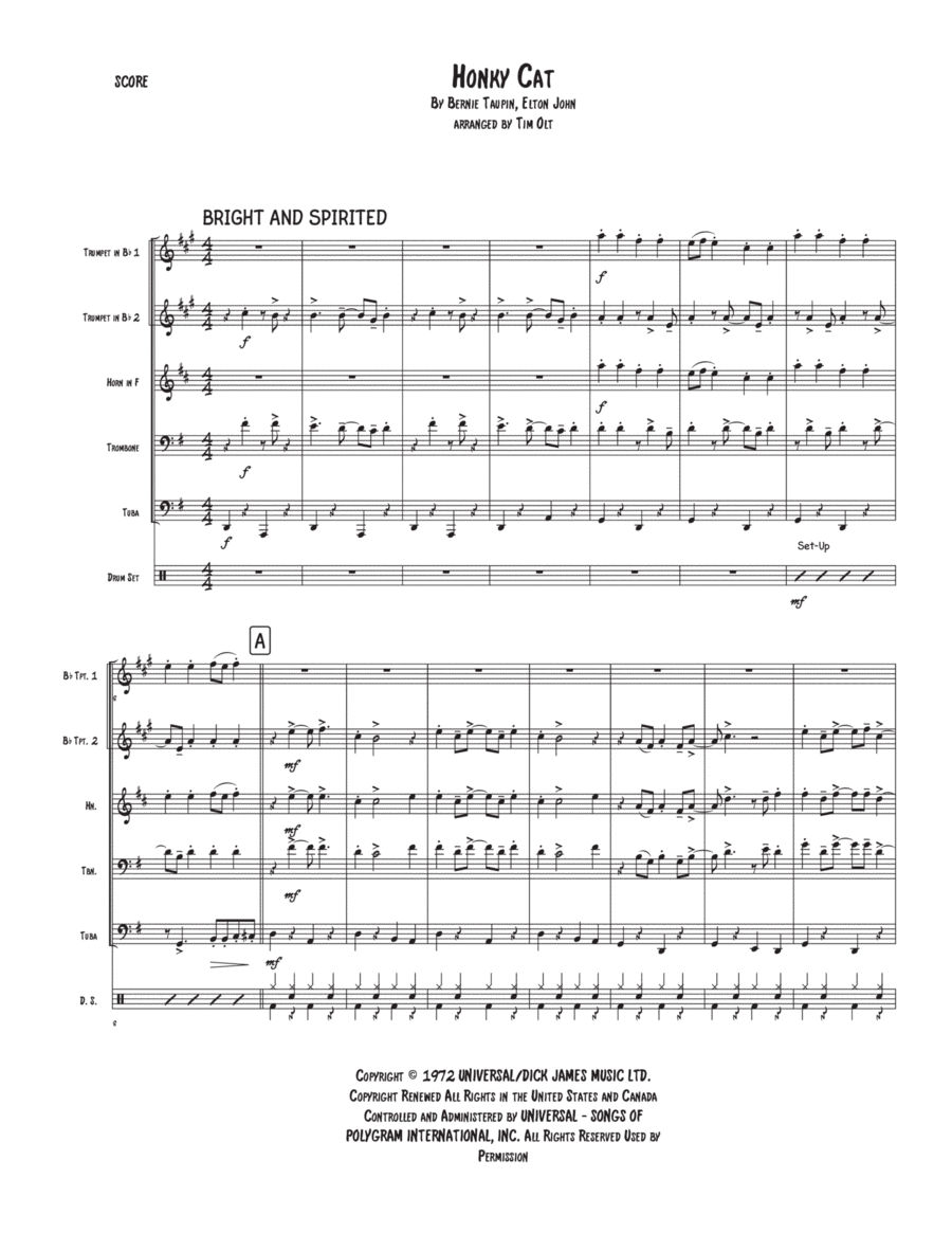 Honky Cat Brass Ensemble scores gallery preview page 1