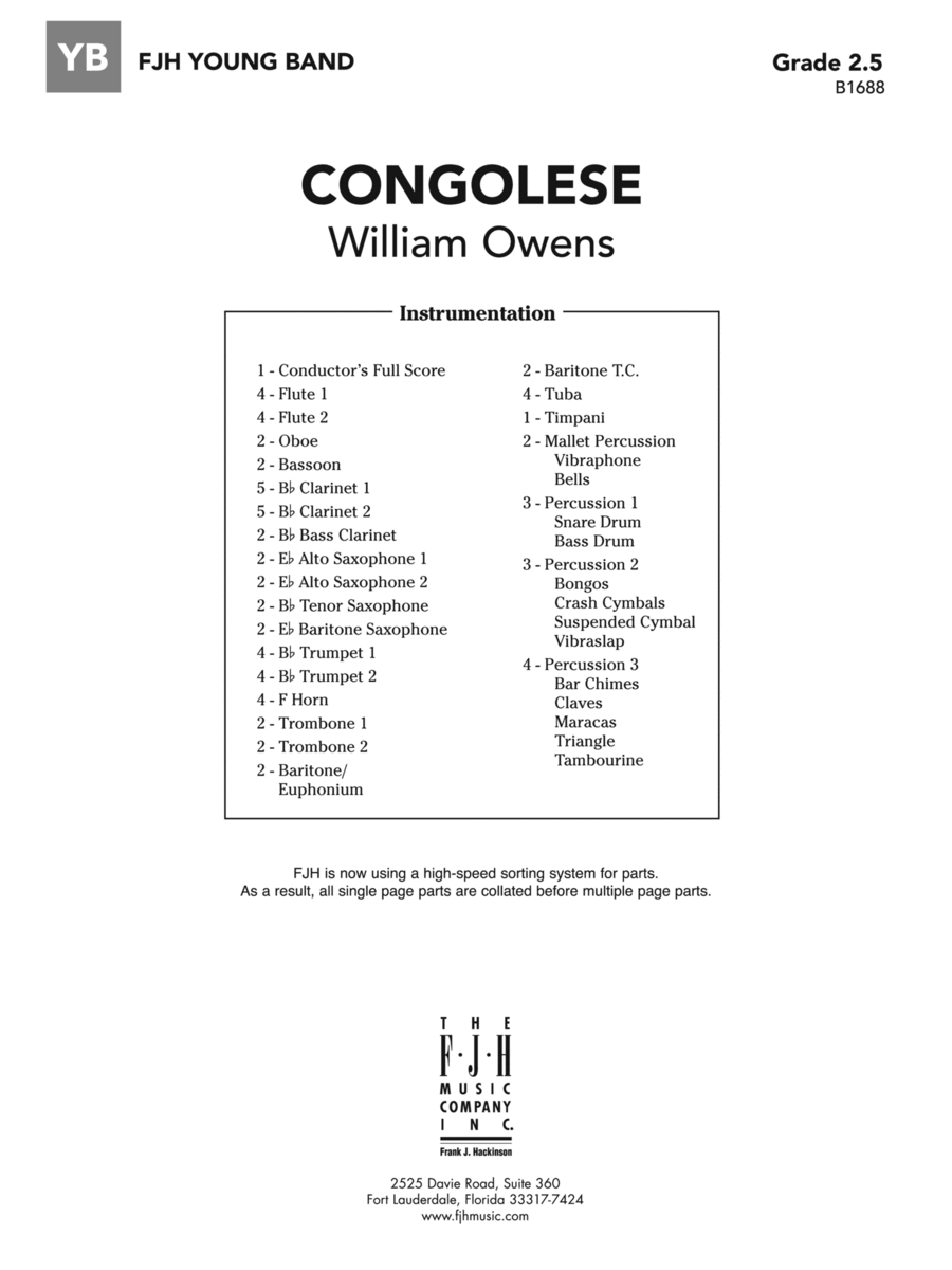 Congolese: Score Concert Band scores gallery preview page 1