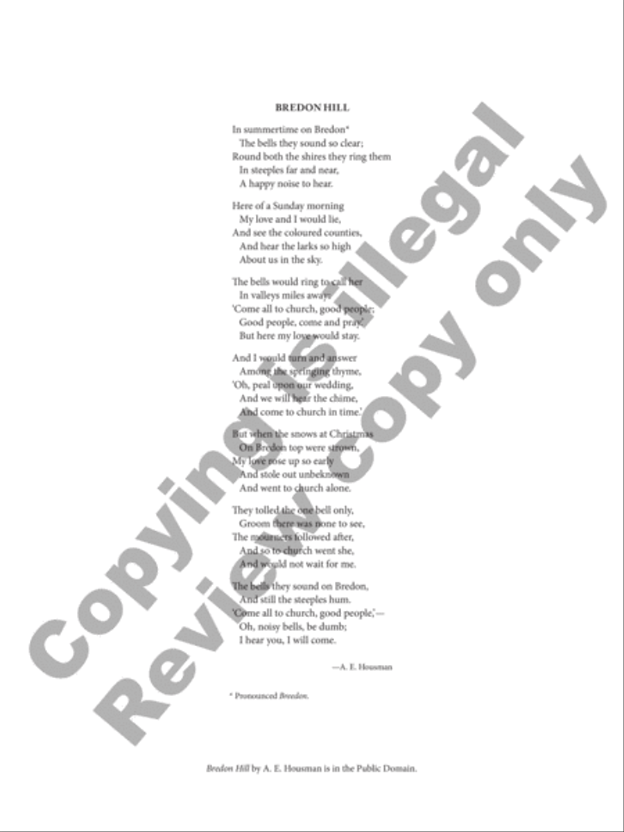 Bredon Hill Tenor Voice scores gallery preview page 3