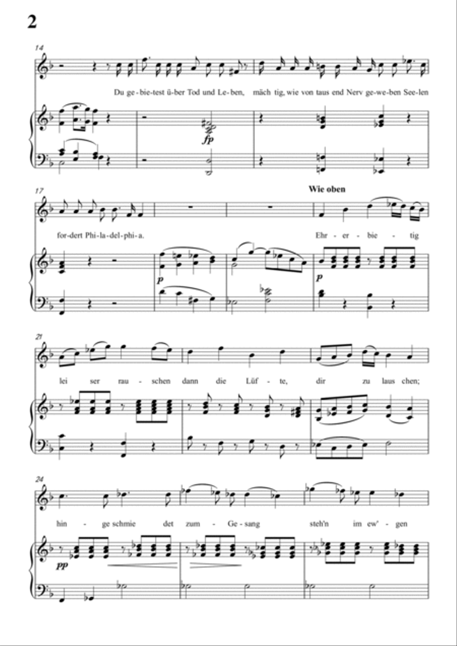 Schubert-Laura am Klavier(Laura at the Piano),D.388 in F for Vocal and Pno Voice scores gallery preview page 3