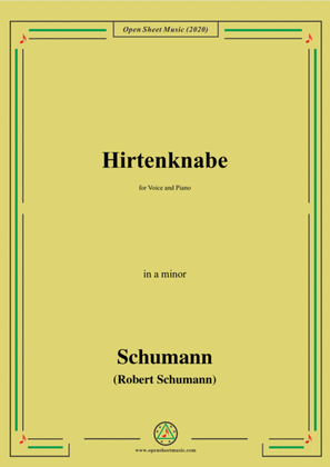 Book cover for Schumann-Hirtenknabe,in a minor,for Voice and Piano