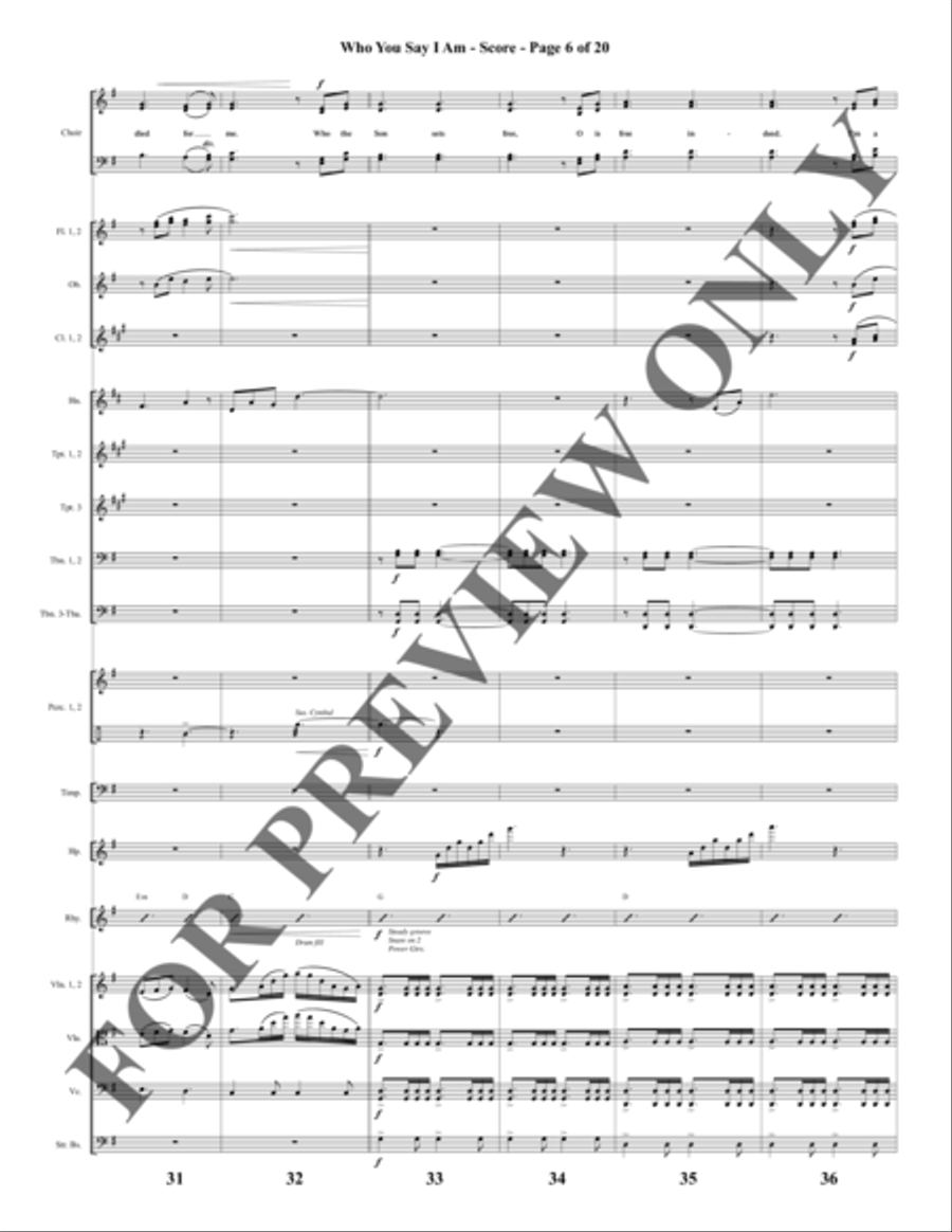 Who You Say I Am - Orchestration Choir scores gallery preview page 7