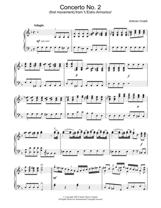 Book cover for Concerto No.2 (1st Movement: Adagio) from 'L'Estro Armonico' Op.3