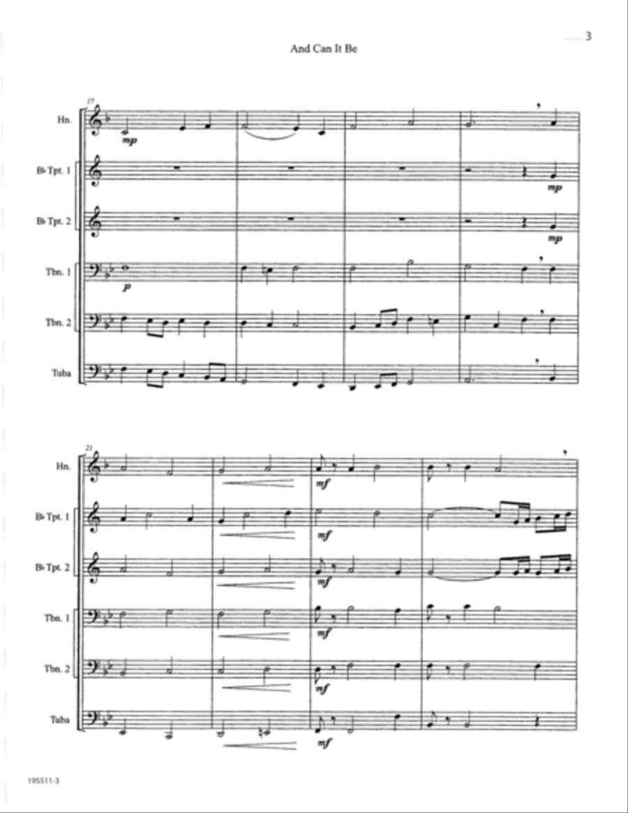 And Can It Be And Can It Be Brass Ensemble scores gallery preview page 3