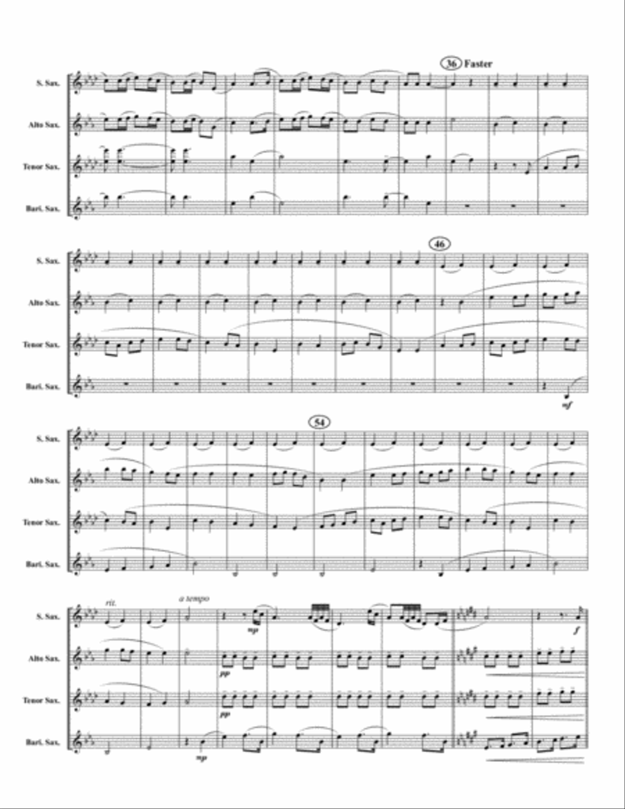 Simple Gifts Saxophone Quartet scores gallery preview page 2