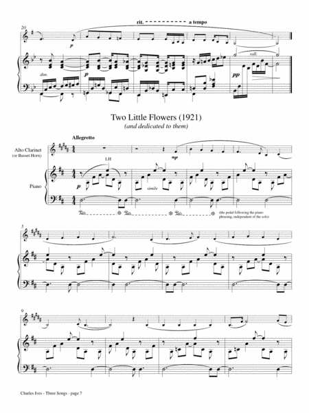 Three Songs for Alto Clarinet and Piano