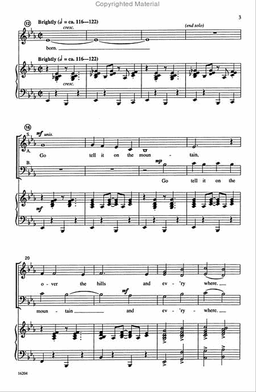 Go Tell It on the Mountain 3-Part scores gallery preview page 3
