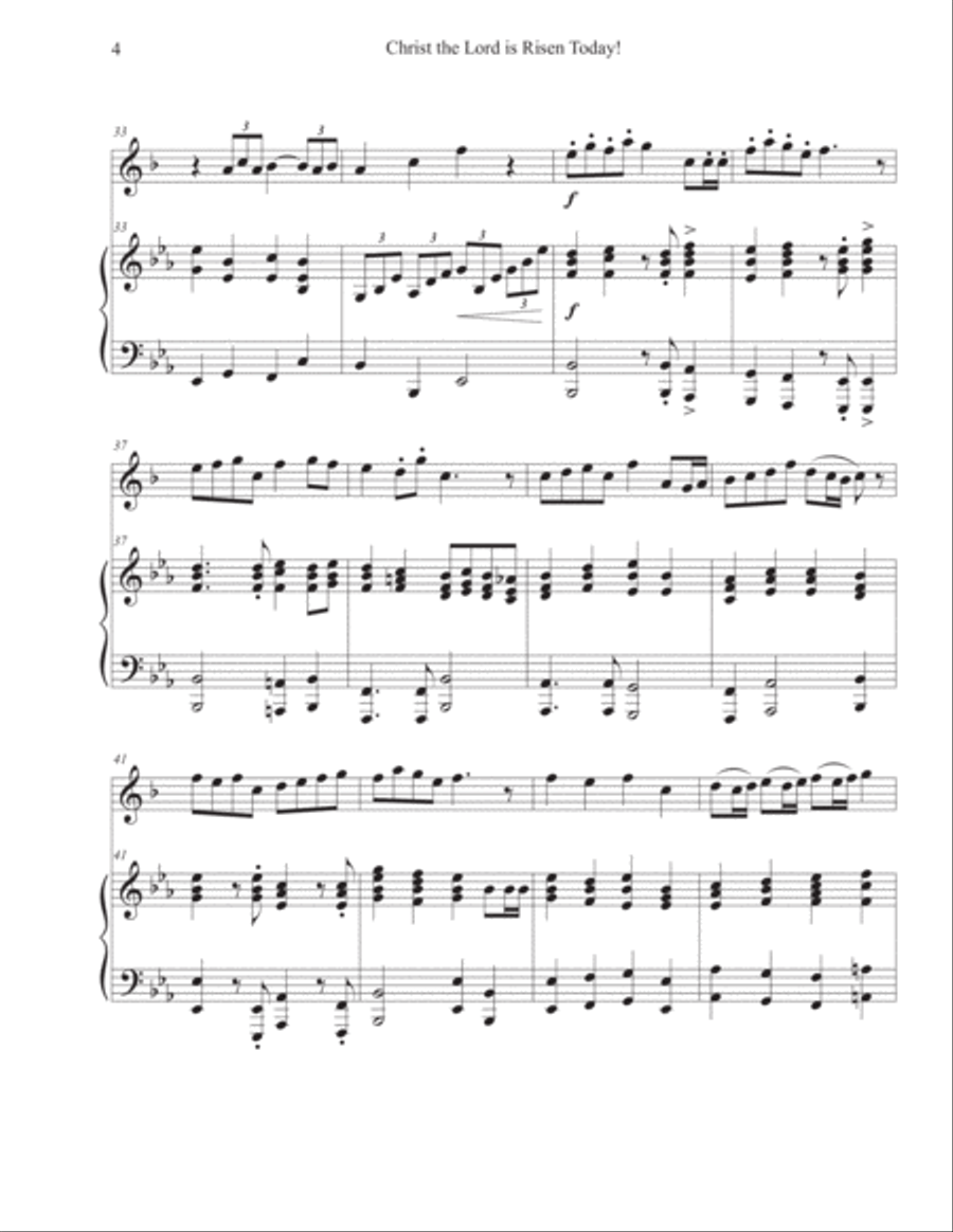 Christ the Lord is Risen Today! (Trumpet-Piano) Trumpet Solo scores gallery preview page 4