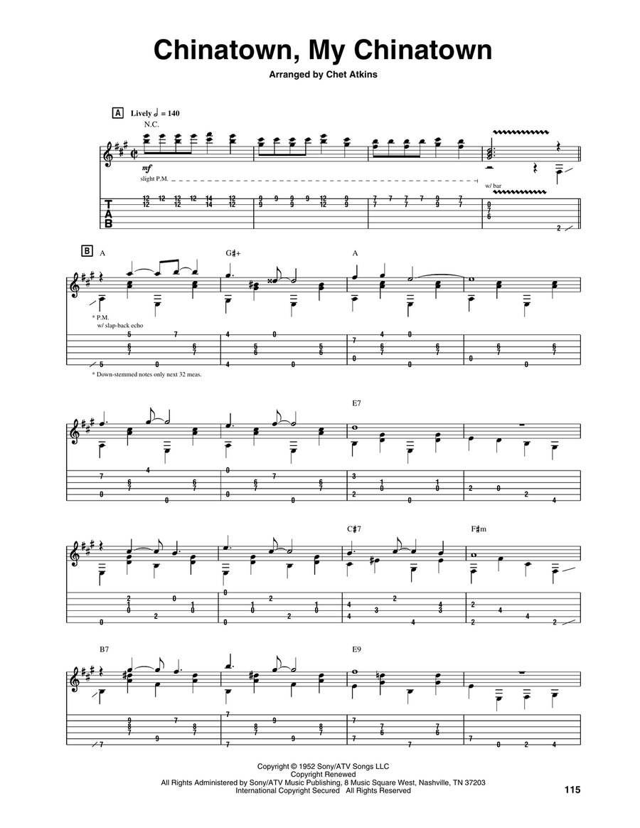 Chinatown, My Chinatown Chinatown, My Chinatown Acoustic Guitar scores gallery preview page 1