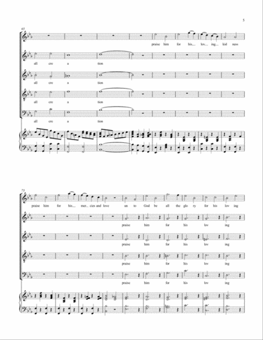 unto God be all the glory (endless praise) 4-Part scores gallery preview page 5