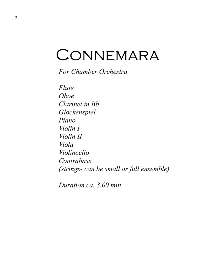 Connemara, for Chamber orchestra Chamber Music scores gallery preview page 2