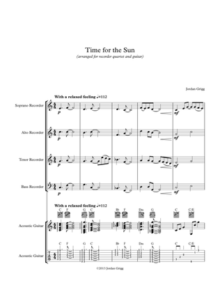 Book cover for Time for the Sun (recorder 4tet and guitar)