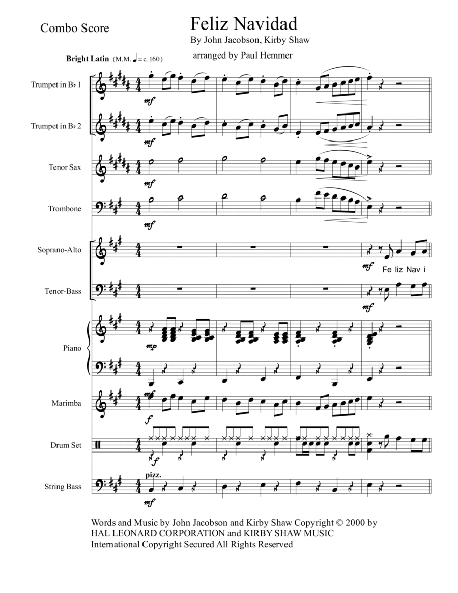 Feliz Navidad Jazz Ensemble scores gallery preview page 1