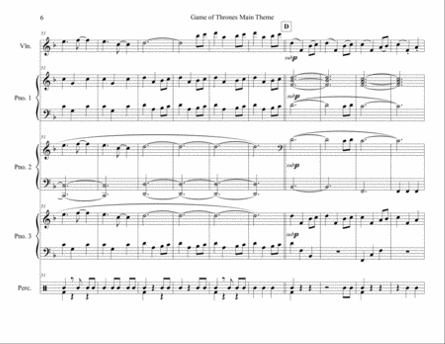 Game Of Thrones Small Ensemble scores gallery preview page 6