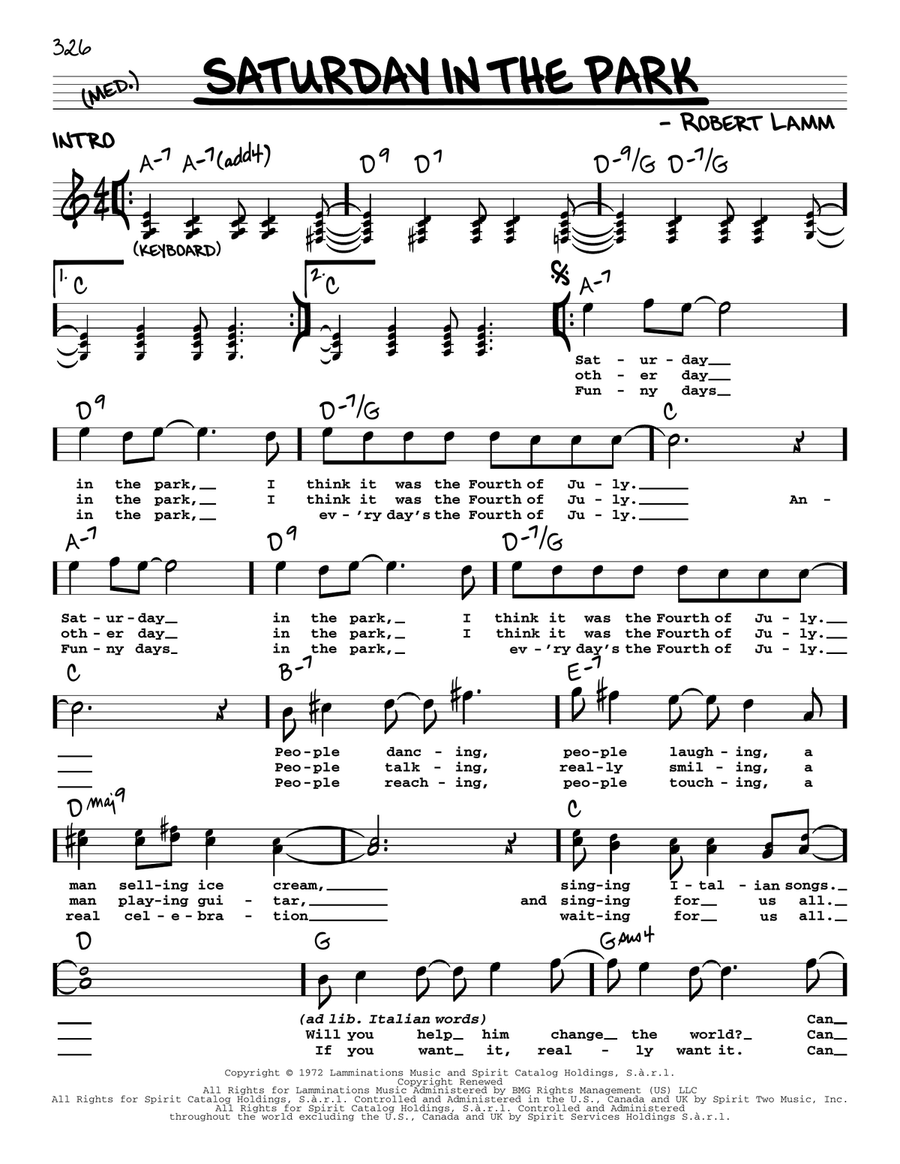 Saturday In The Park Voice scores gallery preview page 1