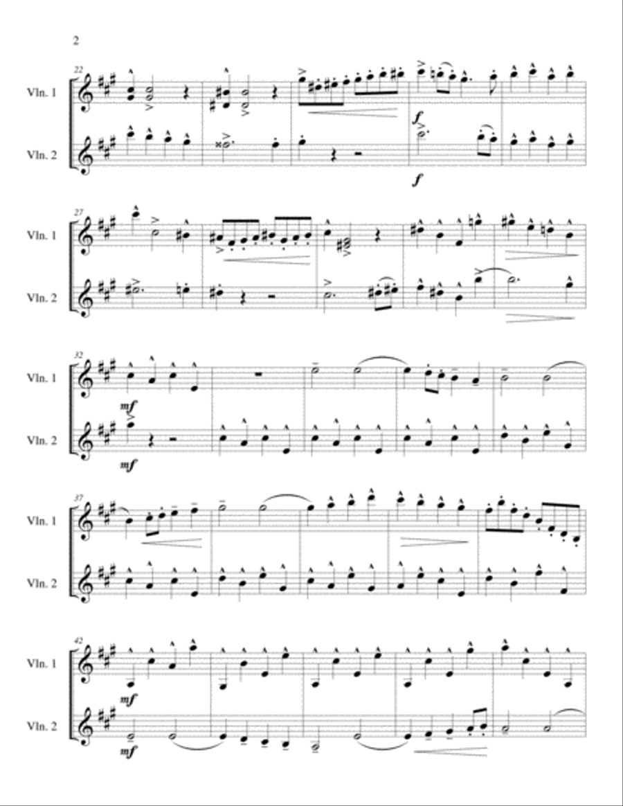Sonata for Two Violins in F# minor, Op 4 Mvmt 1 Violin scores gallery preview page 2