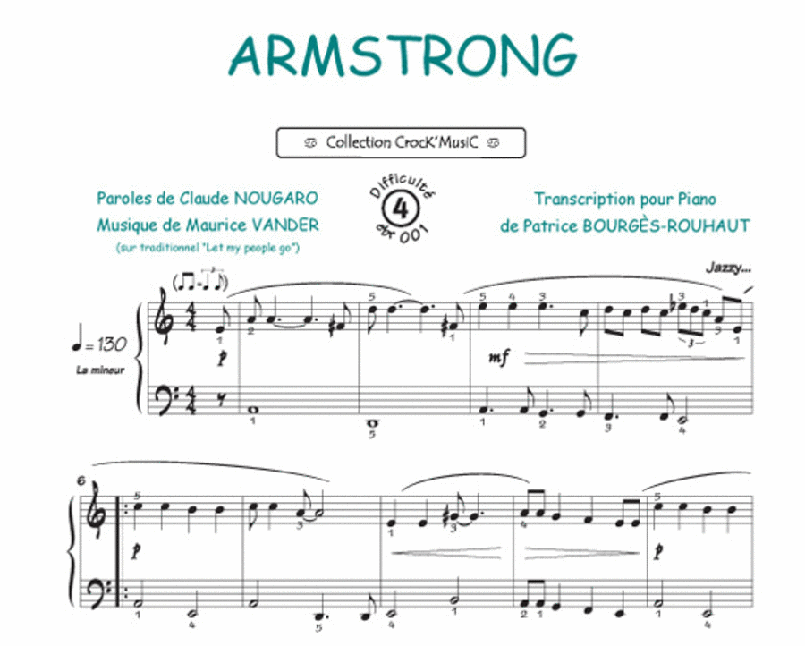 Armstrong (Collection CrocK'MusiC) Piano Solo scores gallery preview page 1