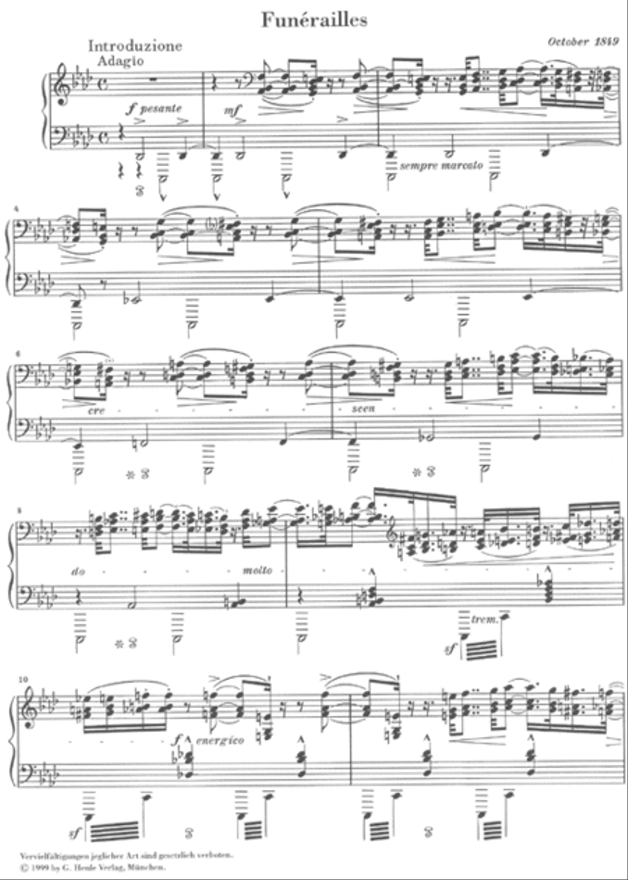 Funérailles Piano Solo scores gallery preview page 2