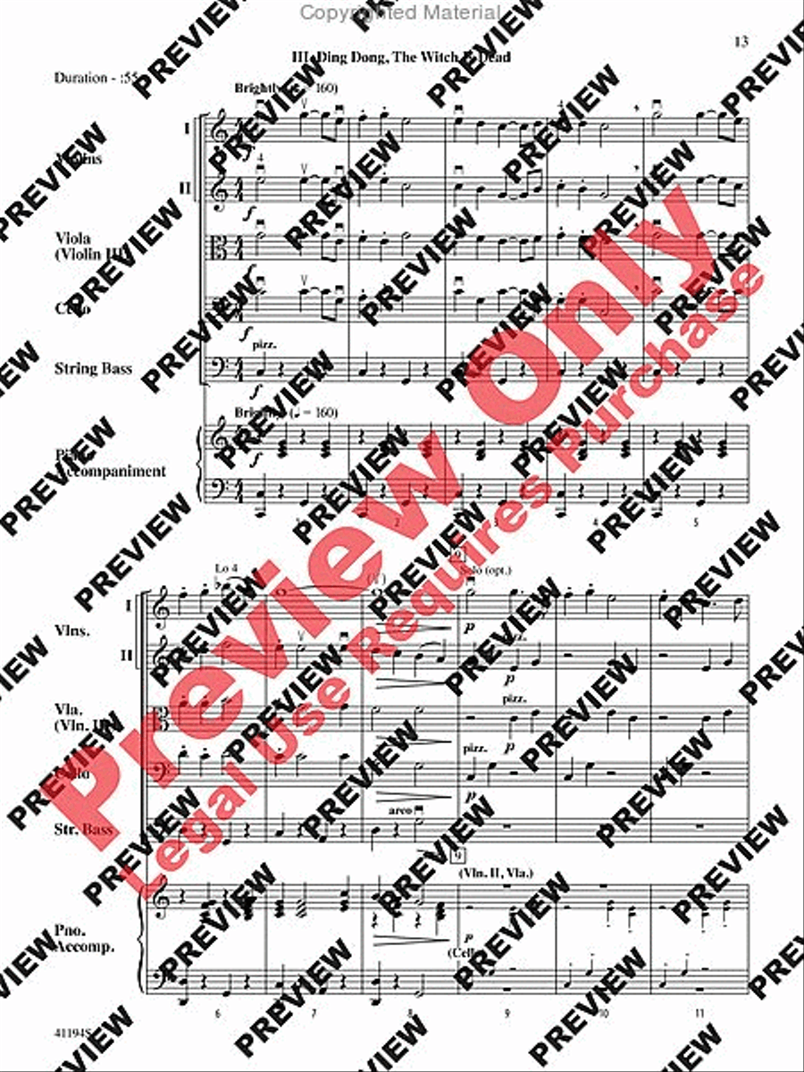 The Wizard of Oz, Suite from String Orchestra scores gallery preview page 14
