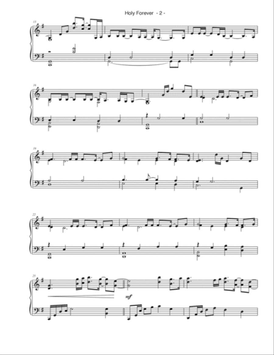 Holy Forever Piano Solo scores gallery preview page 2