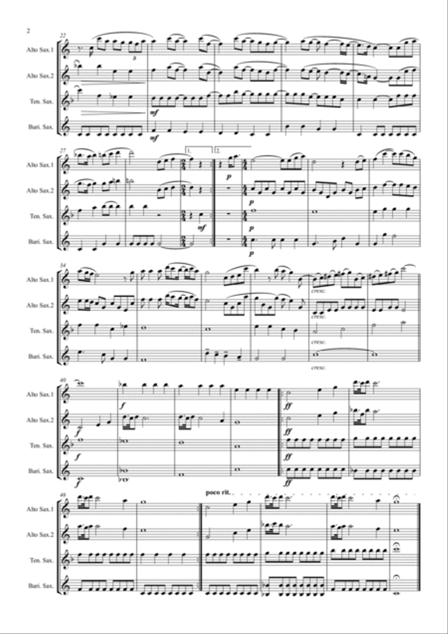 Hey Jude Saxophone Quartet scores gallery preview page 3