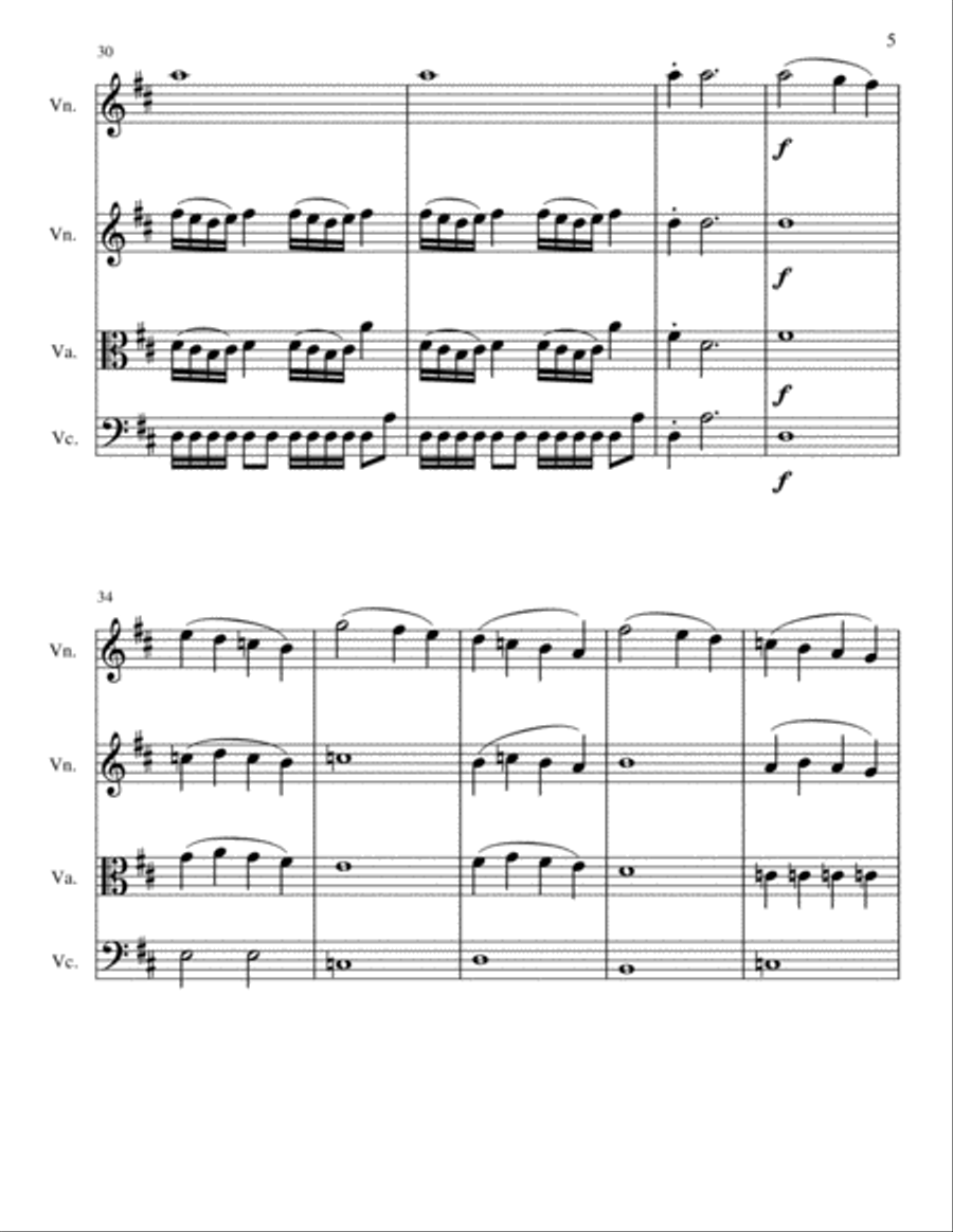 String Quartet No.4 in D Major String Quartet scores gallery preview page 5