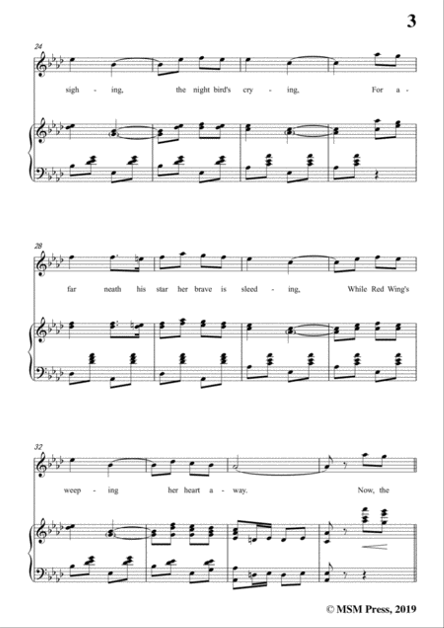 Kerry Mills-Red Wing,in A flat Major,for Voice&Piano Voice scores gallery preview page 5