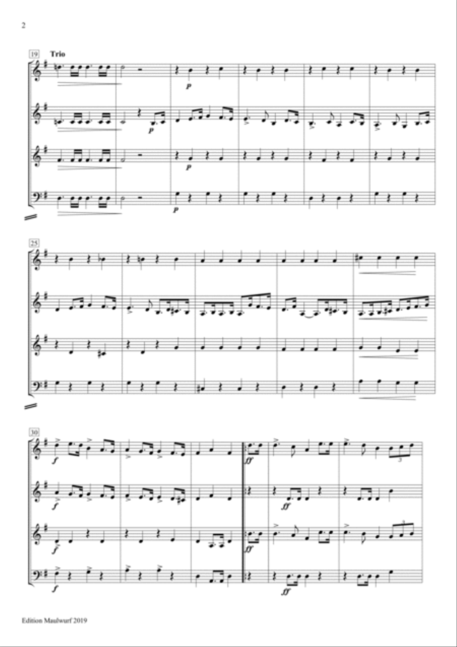 Marche militaire Marche militaire Brass Quartet scores gallery preview page 2