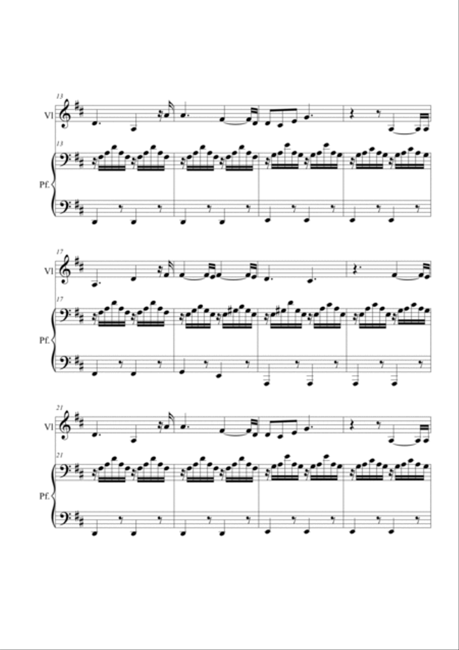 Va pensiero from Nabucco. Violin and piano Violin Solo scores gallery preview page 2