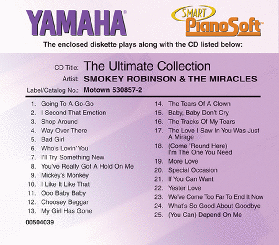 Smokey Robinson & The Miracles - The Ultimate Collection - Piano Software