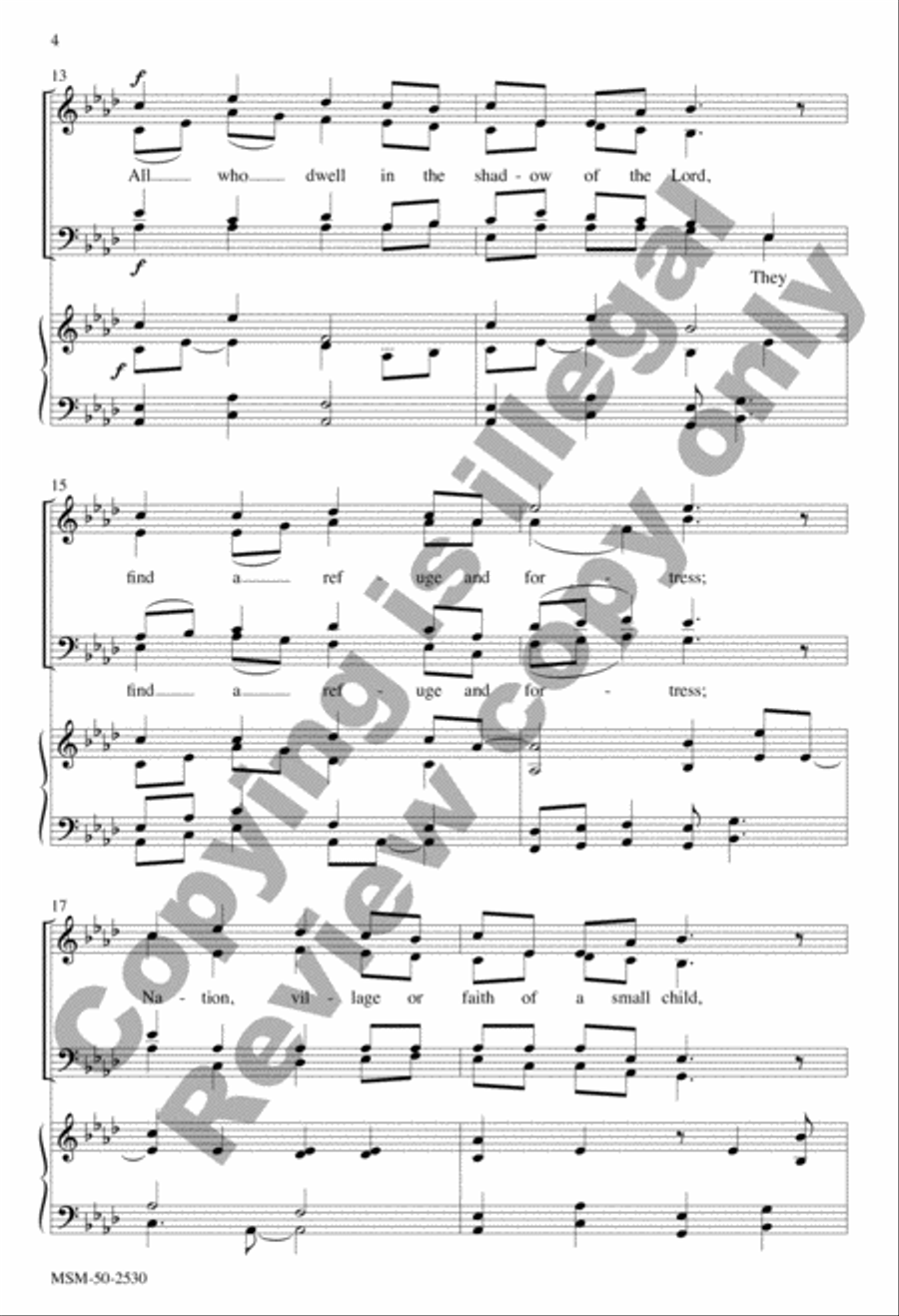 All Who Dwell in the Shadow of the Lord 4-Part scores gallery preview page 4