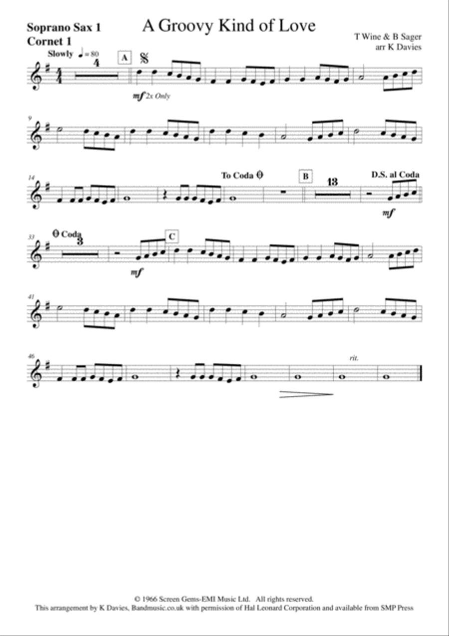 A Groovy Kind Of Love Large Ensemble scores gallery preview page 3