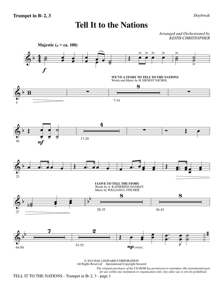 Tell It to the Nations - Bb Trumpet 2,3