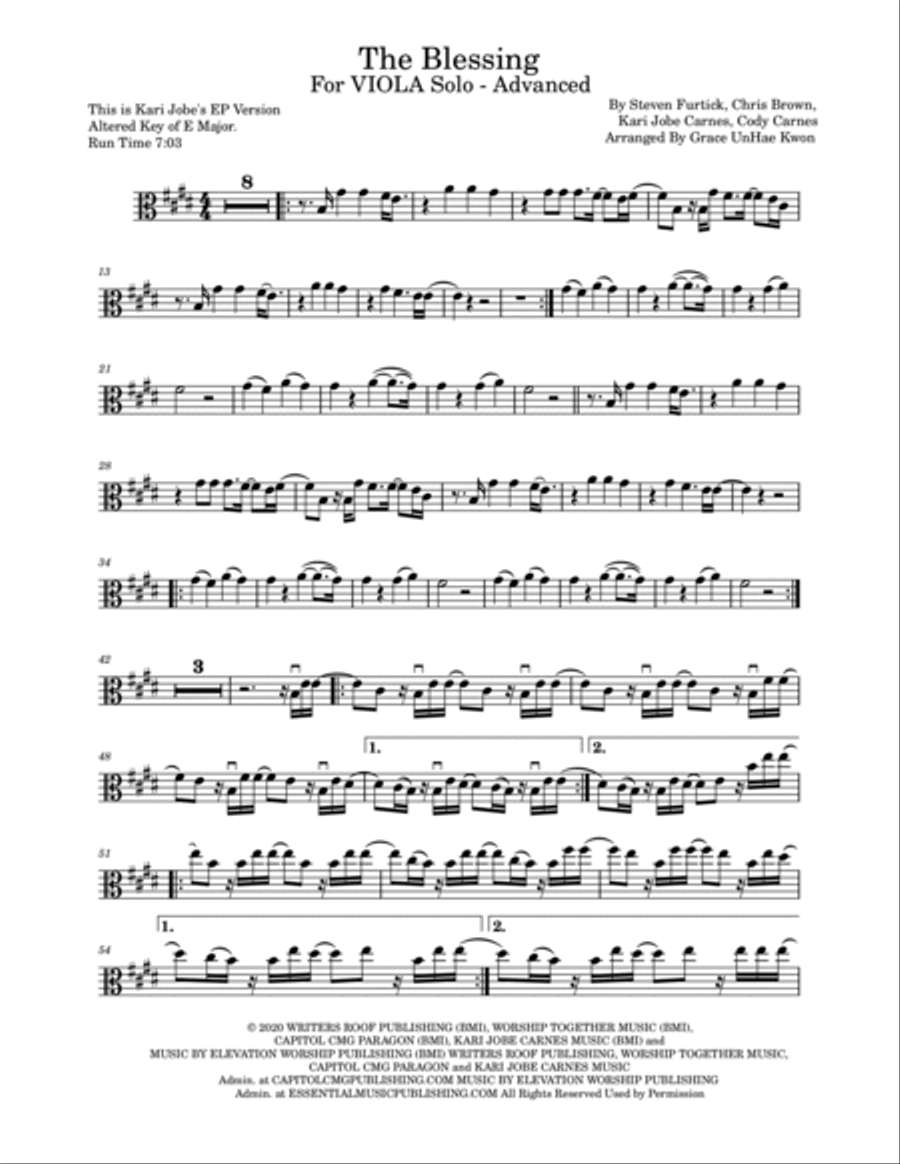 The Blessing Viola Solo scores gallery preview page 2