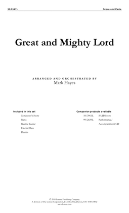 Great and Mighty Lord - Rhythm Score and Parts