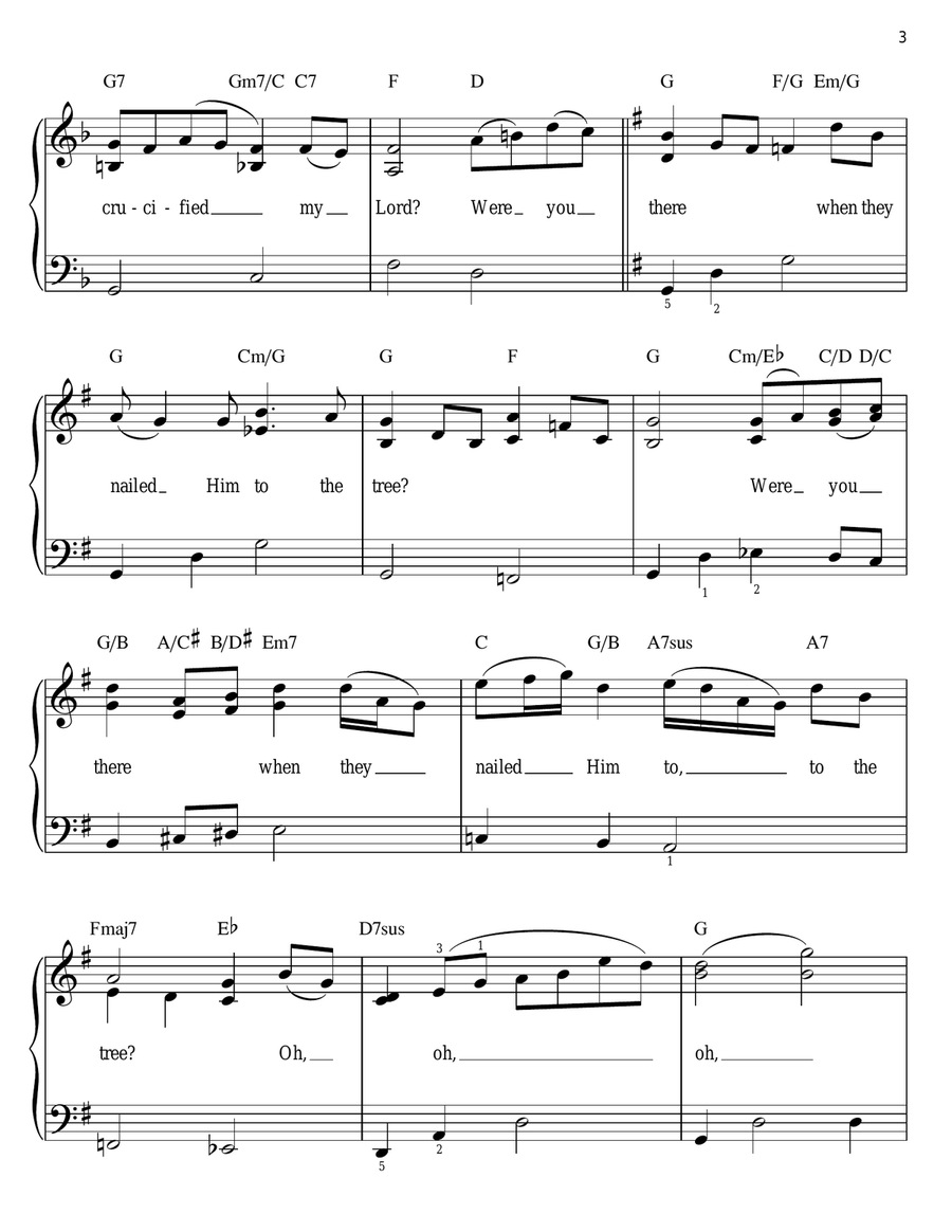 Were You There? Easy Piano scores gallery preview page 3
