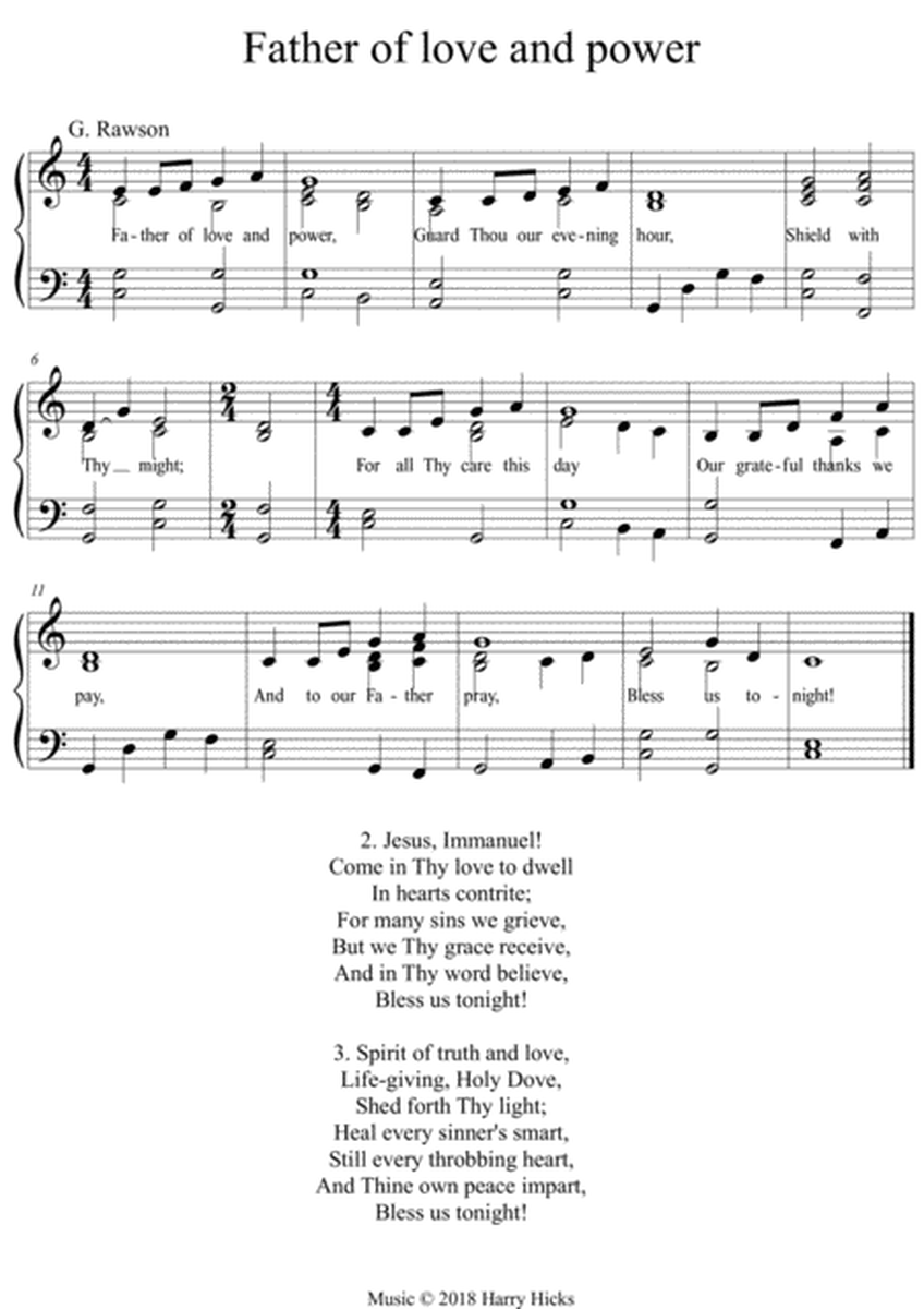Father of love and power. A new tune to a wonderful old hymn.