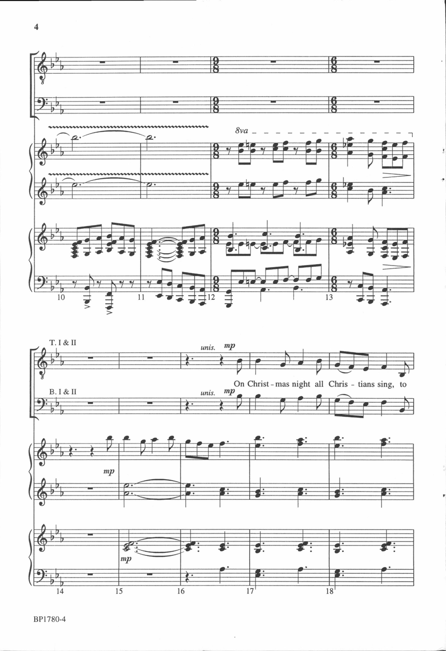On Christmas Night All Christians Sing (TTBB) TTBB scores gallery preview page 3