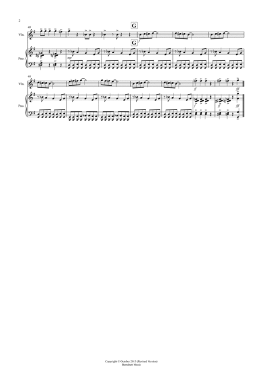 Burnie's Blues for Violin and Piano Violin Solo scores gallery preview page 2
